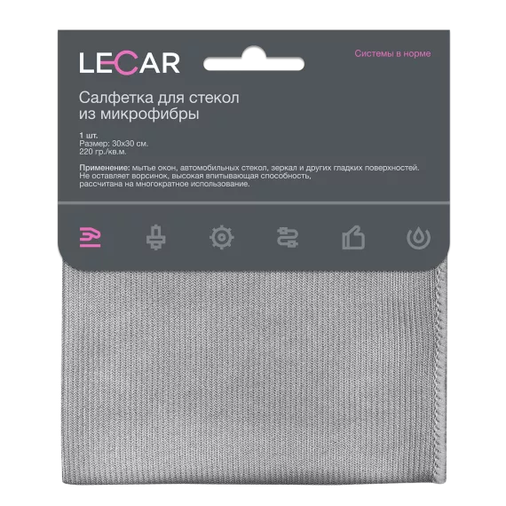 Салфетка микрофибра 30*30*220 (Лада-Имидж LECAR)
