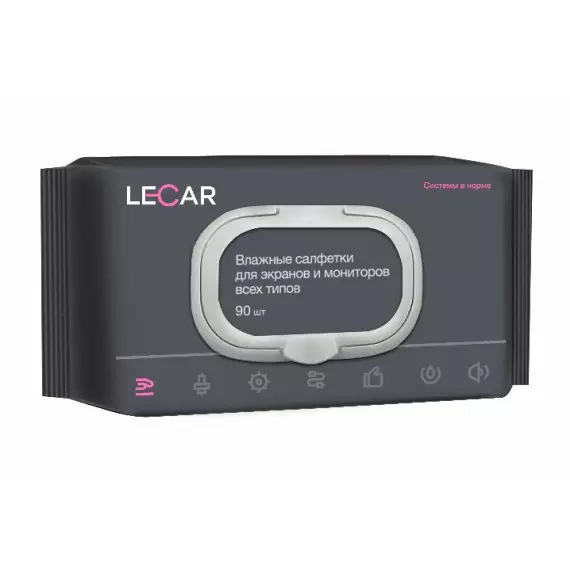 Салфетки для мониторов 90шт (Лада-Имидж LECAR) пластиковый клапан