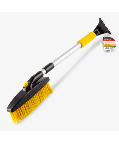 Щетка зимняя со скребком телескоп. 75 -110 см .23см/5 ряд. щет. распушенная, поворотная HOFER
