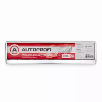 Рамка под номер AUTOPROFI, пластиковая, нижняя защелка, хром, 1/50 RAMP CHROME