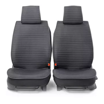 Накидка CarPerformance, каркасн. fiberflax (лен) средн плет, гориз простр, чёр/сер пер. 2 шт CUS-2022 BK/GY