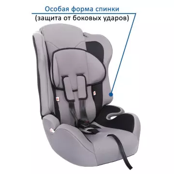 Кресло Детское ZLATEK ATLANTIC груп.1-2-3 серый (9-36кг)