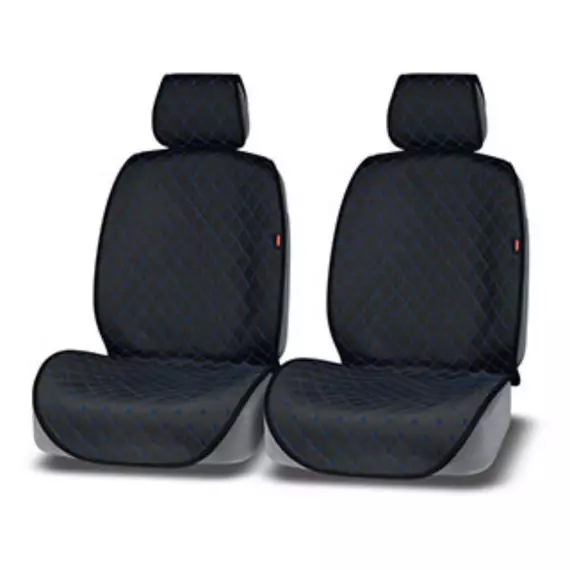 Накидка AUTOPREMIER ALCANTRA LUXE, чёрн, синяя нить компл. передн. 2 шт.