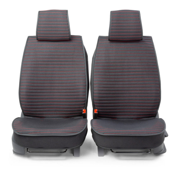 Накидка CarPerformance, каркасн. fiberflax (лен) средн плет, гориз простр, чёр/крас пер. 2 шт CUS-2022 BK/RD