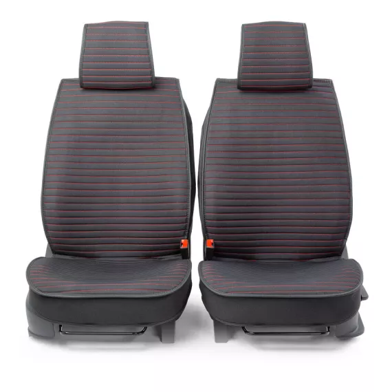 Накидка CarPerformance, каркасн. fiberflax (лен) средн плет, гориз простр, чёр/крас пер. 2 шт CUS-2022 BK/RD