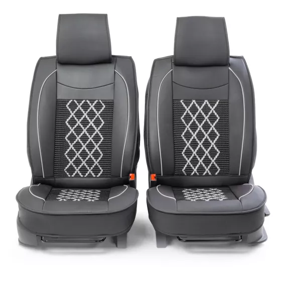 Накидка CarPerformance, каркасн. черный/серый экокожа компл. передн. 2 шт. CUS-2092 BK/GY