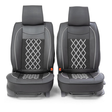 Накидка CarPerformance, каркасн. черный/серый экокожа компл. передн. 2 шт. CUS-2092 BK/GY