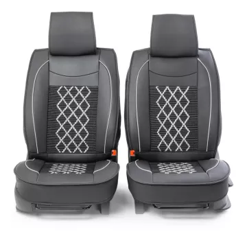 Накидка CarPerformance, каркасн. черный/серый экокожа компл. передн. 2 шт. CUS-2092 BK/GY