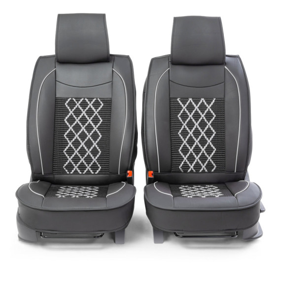 Накидка CarPerformance, каркасн. черный/серый экокожа компл. передн. 2 шт. CUS-2092 BK/GY