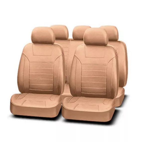 Чехлы AUTOPREMIER PLATINUM VIP бежевый экокожа SRS AIRBAG, карман, 5 мм поролон, 6 молний, 11 предм.