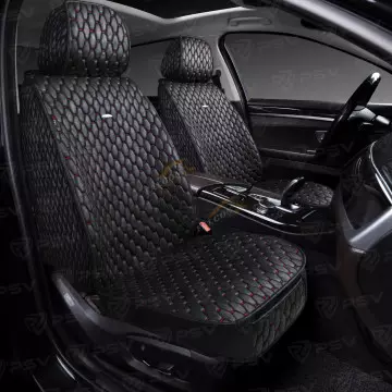 Чехлы-накидки 5D (PSV) Skin 2 FRONT (Чёрный/Красный строчка), на передние сиденья, мокрая кожа