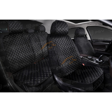 Чехлы-накидки 5D (PSV) V001EL (Чёрный/Чёрный строчка), на весь салон