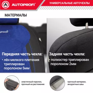 Чехлы универсальные SIGNATURE черный/синий AUTOPROFI