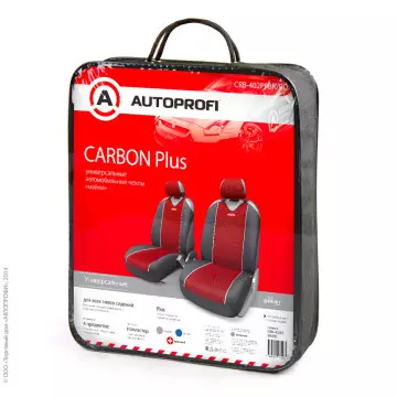 Чехлы универсальные майки CARBON plus front ПЕРЕДНИЕ черн/красный AUTOPROFI