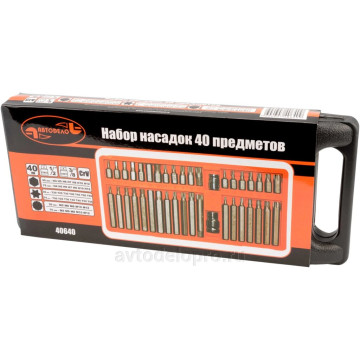 Вставки набор разнопрофильные 1/2", 3/8" 40 пр (АвтоДело) (10254) 40640