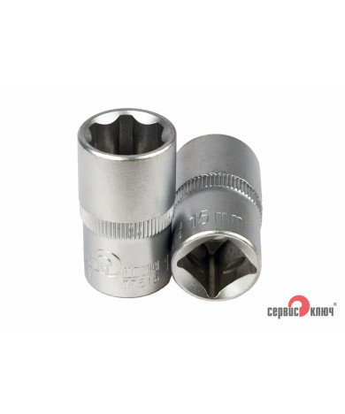Головка 6 граней 15мм 1/2" СЕРВИС КЛЮЧ