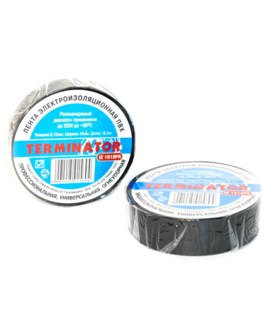 Изолента 19х18.3х0.13 (чёрная) IZ 1918FR огнеупорная TERMINATOR
