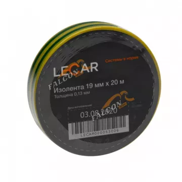 Изолента ПВХ 15мм*20м желто-зеленая (Лада-Имидж LECAR)