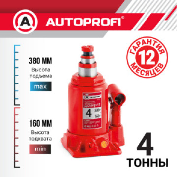 Домкрат 4 т бутылочный телескопический AUTOPROFI