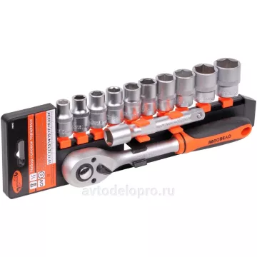 Головки набор 1/2" 6 гр 12 пр (АвтоДело) с трещоткой холдер (14559) 39842