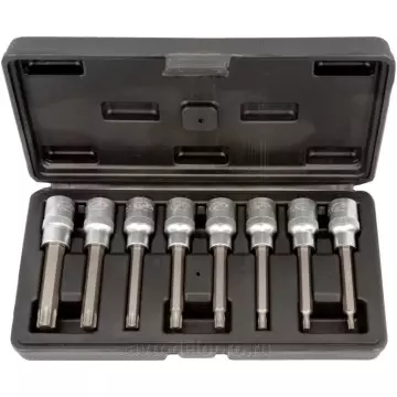 Головки набор 1/2" Torx 8 пр со вставками (АвтоДело) кейс (15000) 39600