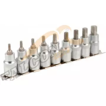 Головки набор 1/2" Torx 9 пр со вставками (АвтоДело) планка (13339) 39835