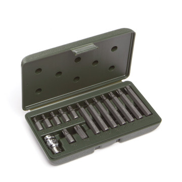 Набор вставок 3/8" Torx15 предмет Т20,Т25,Т30,Т40,Т45,Т50,Т55 L=30 и 75 мм с перех.1/2" 25/1