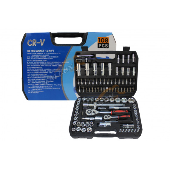 Набор инструмента 108 пр (CR-V) 1/4", 1/2" 6 гр