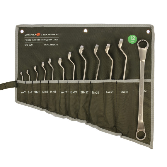 Набор ключ накидных- 12 шт ДЕЛО ТЕХНИКИ сумка