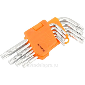 Набор ключей TORX 9 пр (Т10-50) корот (АвтоДело) (14639) 39153