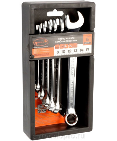 Набор ключей комб 12 пр (6-22 мм) (АвтоДело) Professional холдер (13241) 36120