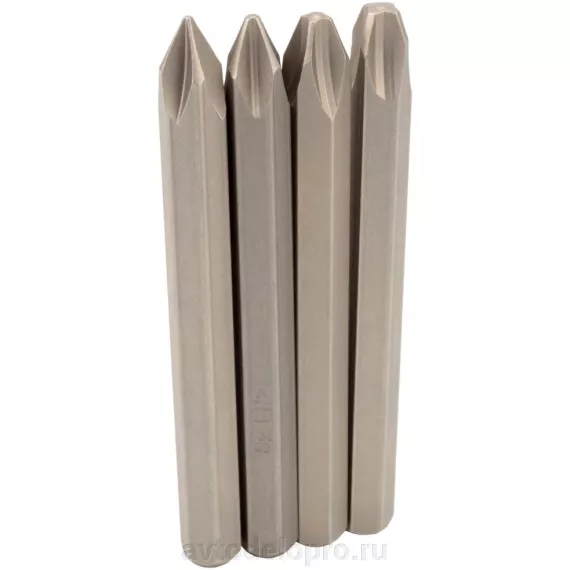 Насадки на ударную отвертку набор (PH1;2;3;4x80мм S2) Professional (АвтоДело) (11327) 40004