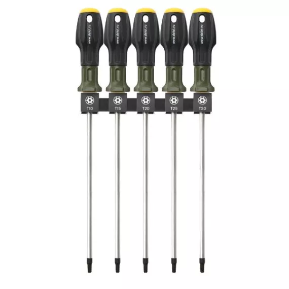 Отвертки набор Torx L 250 мм 5 пр (Т10,Т15,Т20,Т25,Т30) (ДТ) с отверстием