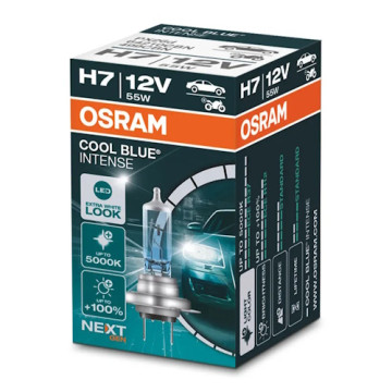 Лампа галог H7 12V55W+100% (Osram) 5000K COOL BLUE INTENSE белая 64210CBN PX26d