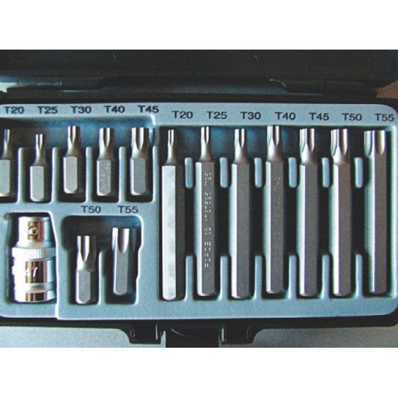 Вставки набор Torx 1/2" 15пр (Т20-Т55) (Сервис Ключ)