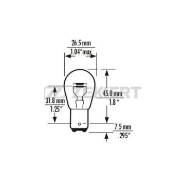 Лампа P21/4W 12V 21/4W BAZ15d (в упак. 10 шт.)